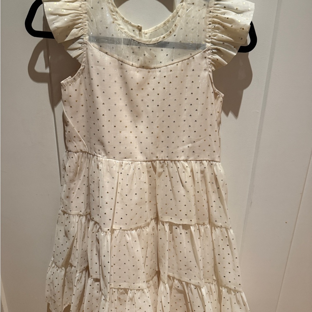 Isobella & Chloe Cream Dress with gold hearts. New with tags!